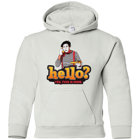 “Hello? Yes, this is Mime.” Kids Pullover Hoodie